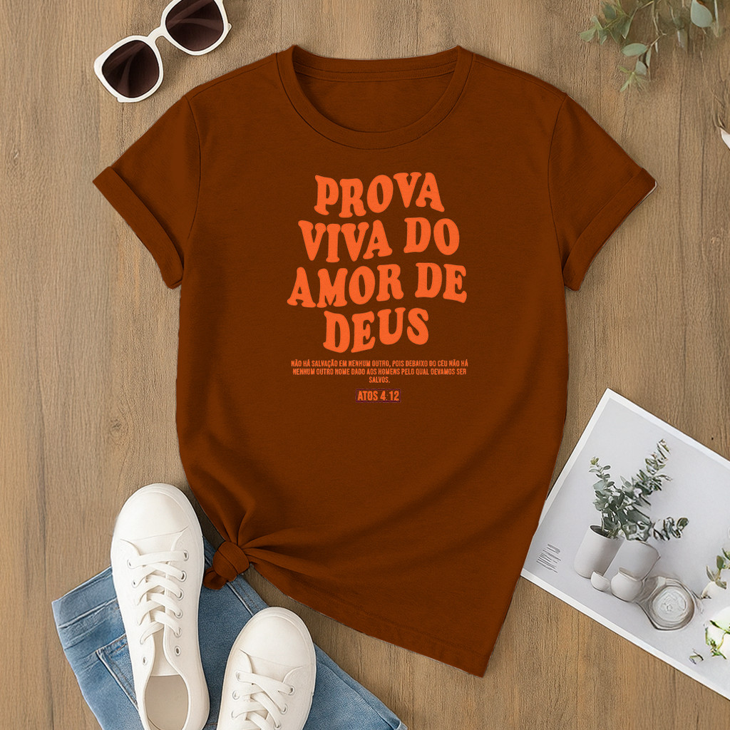 Camiseta  Prova Viva Estampada Religiosa Cristã Evangelica Confortável