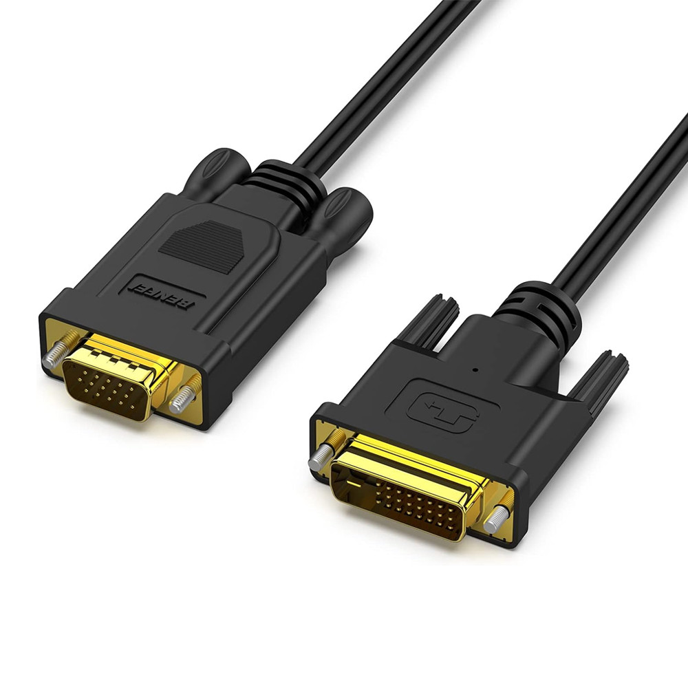 Cabo Benfei DVI-D Ativo Para VGA 1,8m Macho-Macho Ouro em Oferta na Shopee