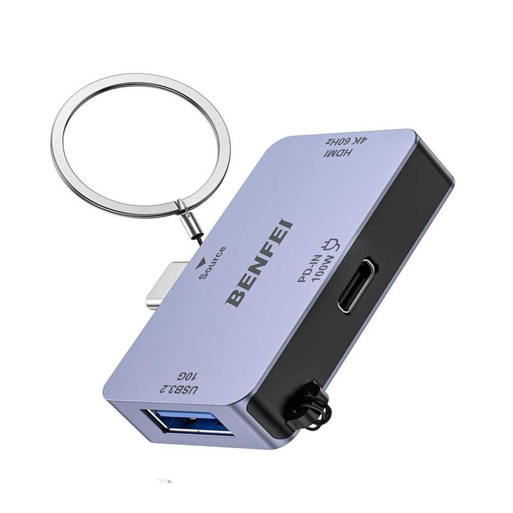 Benfei Hub USB-C 3 Em 1 Hdmi 4K Usb 3.0 Usb C Pd Cinza em Oferta na Shopee