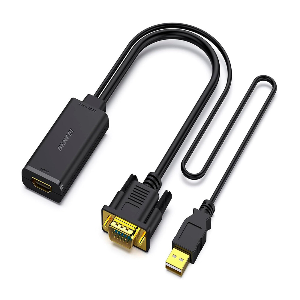 Adaptador Conversor VGA Para HDMI 1080p Benfei USB Áudio em Oferta na Shopee