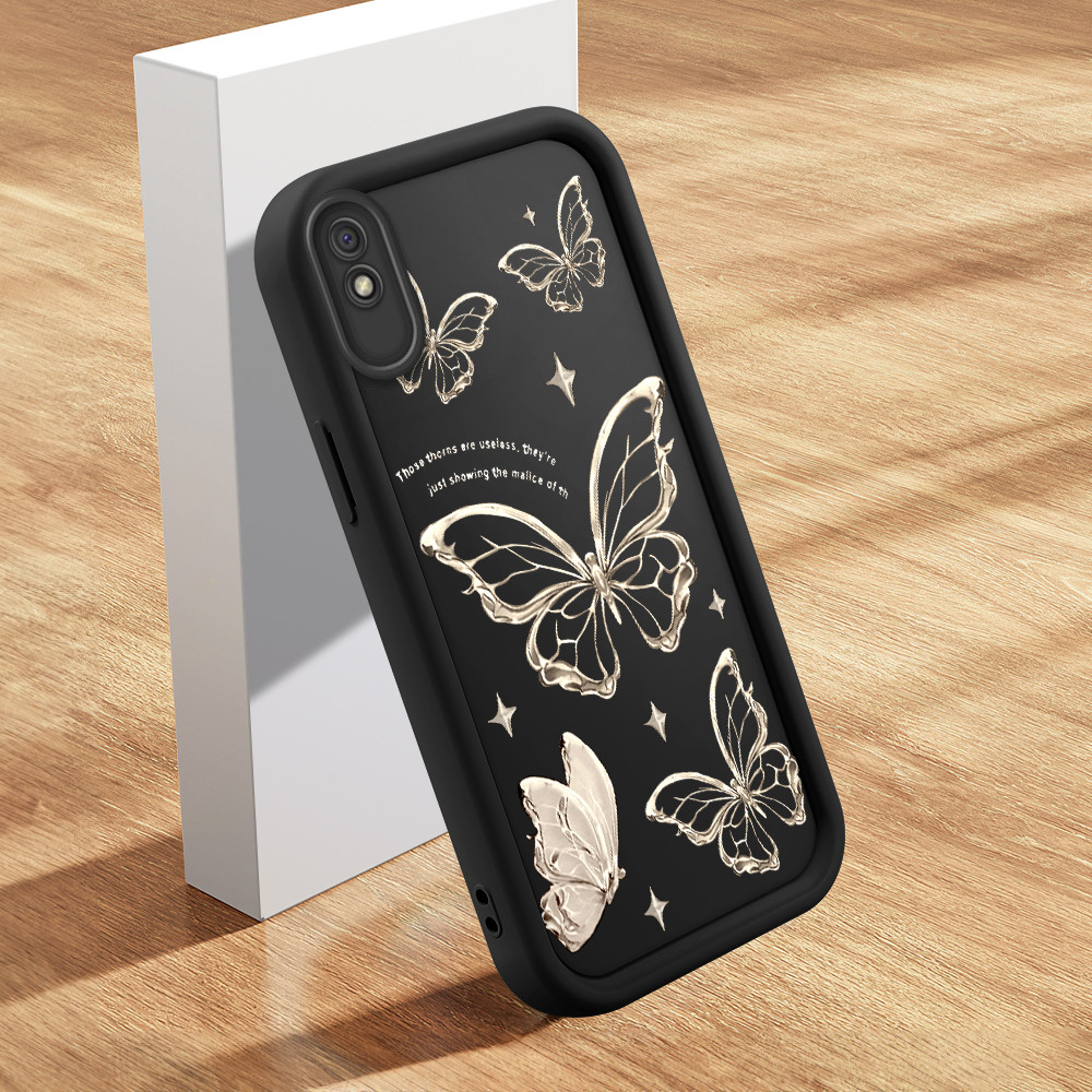 Capinha Para Xiaomi Redmi 9A Capa De Celular Macia Silicone Protetora Preta Case BTY 5688 em Oferta na Shopee