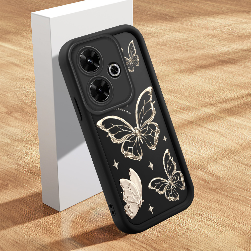 Capinha Para Xiaomi Redmi 13 Poco M6 4G 5G Capa De Celular Macia Silicone Protetora Preta Case BTY 5688 em Oferta na Shopee