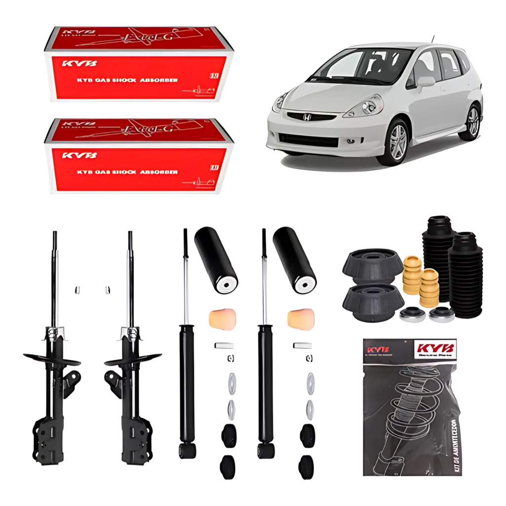 4 Amortecedores Kayaba + Kits Kyb Honda Fit 2003/2008 em Oferta na Shopee