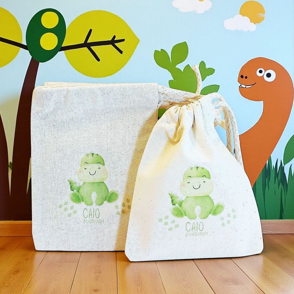 10+ Saquinho Surpresa Dinossauro Baby - Lembrancinha Personalizada de Aniversário Infantil