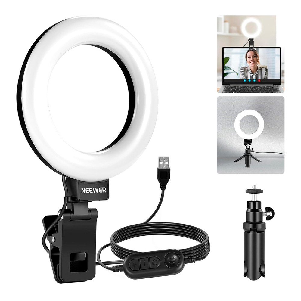Anel de Luz Ring Light Neewer 5" c/Clip Tripé Live Vídeo