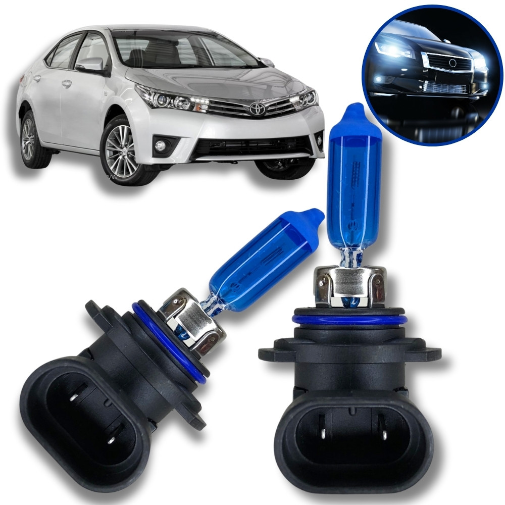 Par Lampada Super Branca Toyota Corolla 2015 a 2017 Farol Alto Efeito Xenon 8500k