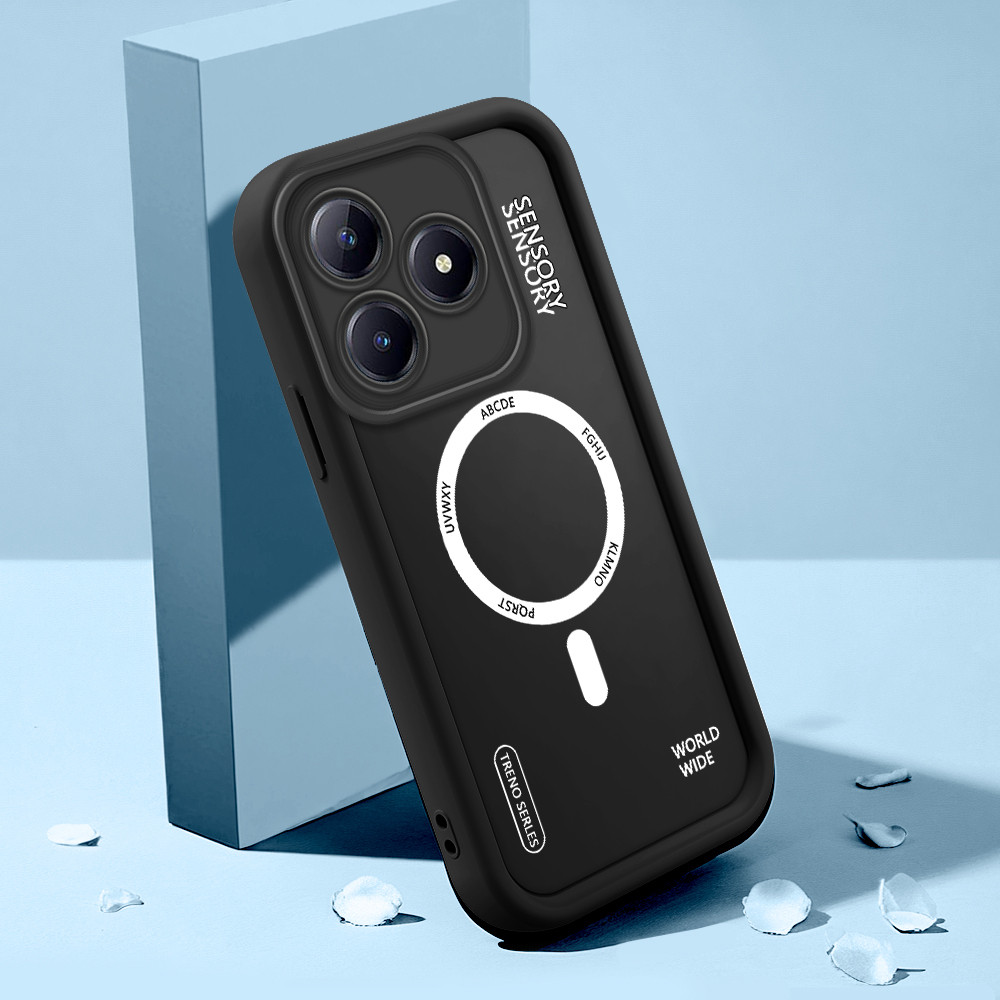 Capinha Para Realme C61 C63 Capa de Celular de Silicone Preta no Estilo Simples TY5585