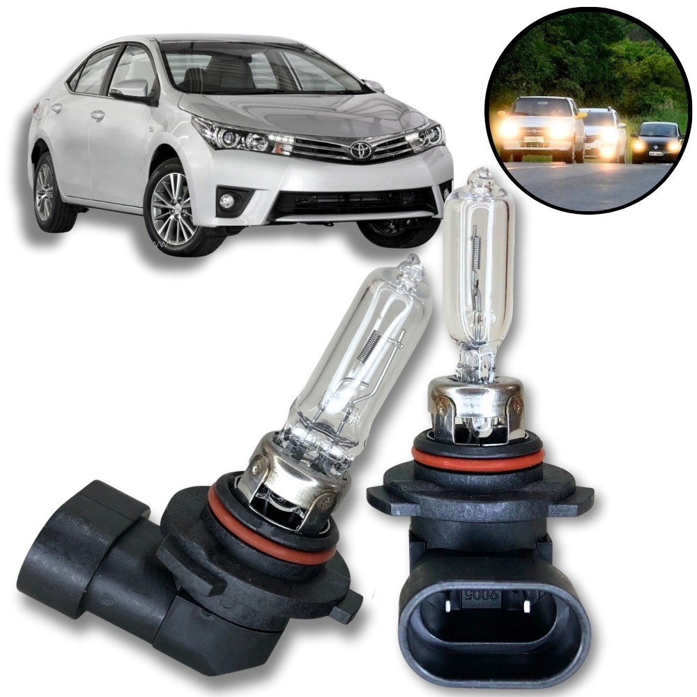 Par Lâmpada Halógena Original Farol Alto Toyota Corolla 2015 a 2017 Hb3 60w 12v P20d