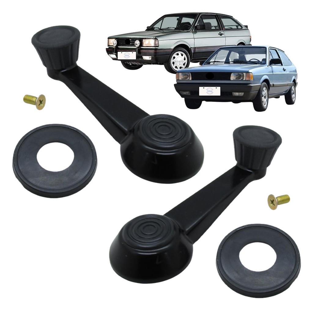 Par Manivelas do Vidro Completa Gol Quadrado preta Metal em Oferta na Shopee