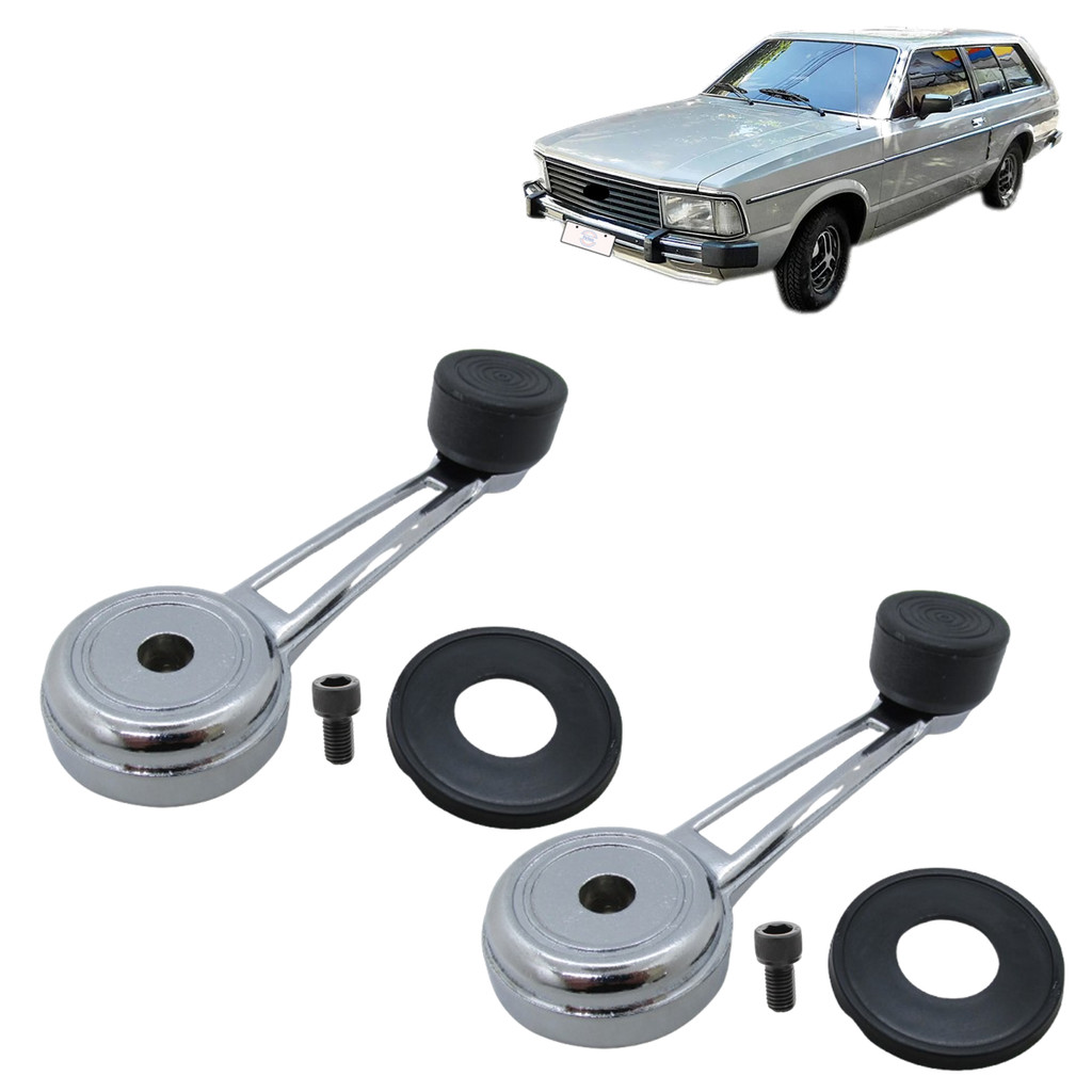 Par Manivela do Vidro Completa Belina II 77-91 Cromada Metal