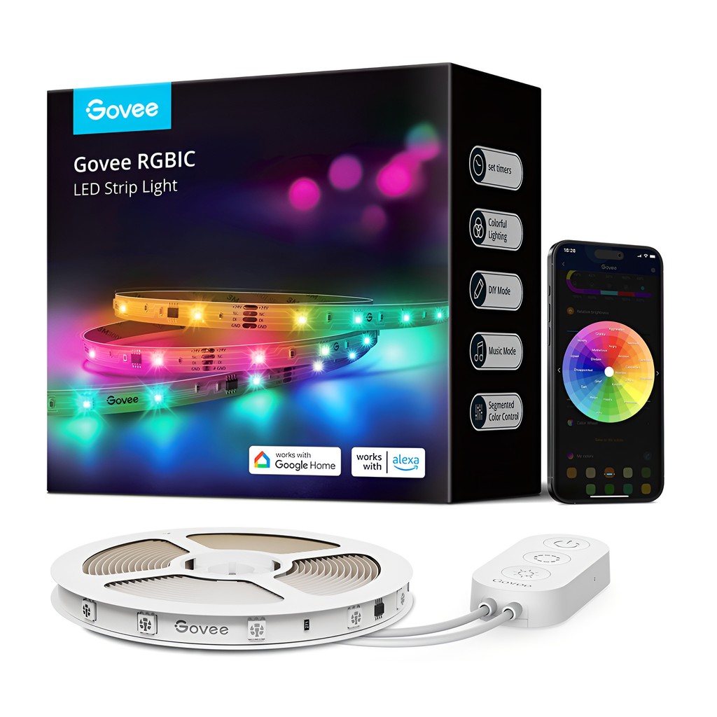Fita de LED Govee RGBIC Basic Wi-Fi, Bluetooth 10M Alexa em Oferta na Shopee