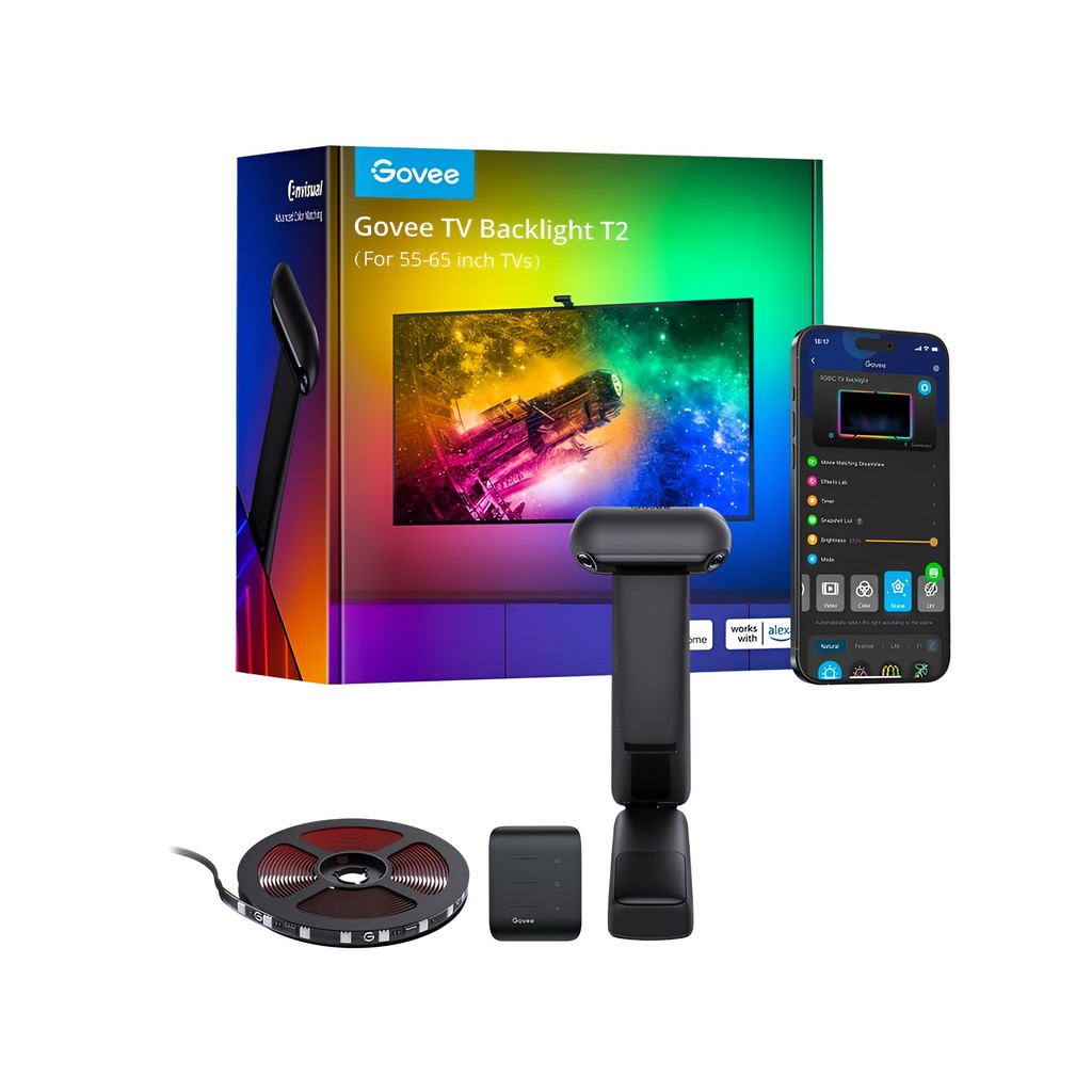 Govee Envisual T2 Backlight Tv 55-65 Câmera Dupla Rgbic em Oferta na Shopee