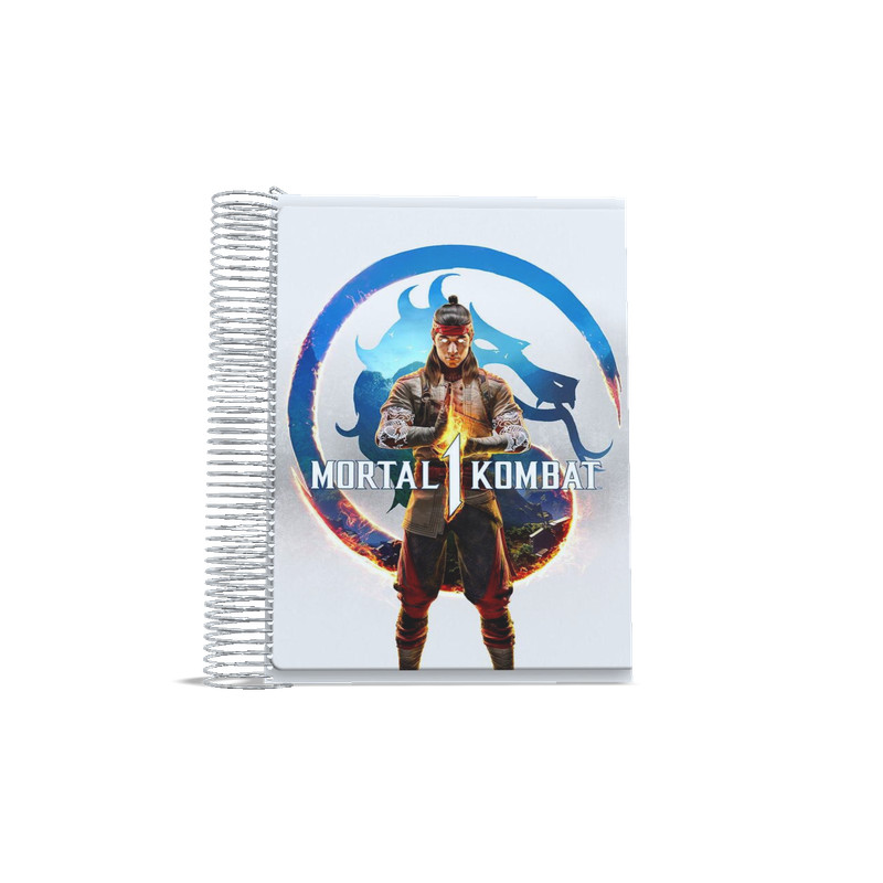Caderno Capa Dura universitário  Mortal Kombat Luta 10 matérias AB