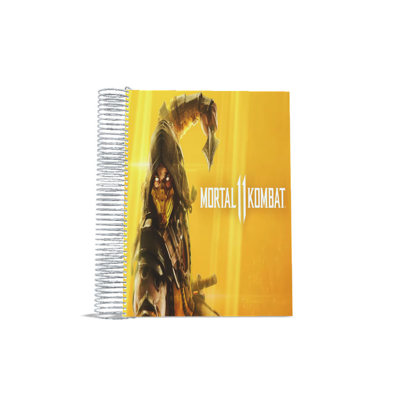 Caderno universitário Capa  Mortal Kombat Luta 200 Fl 10 matérias AB
