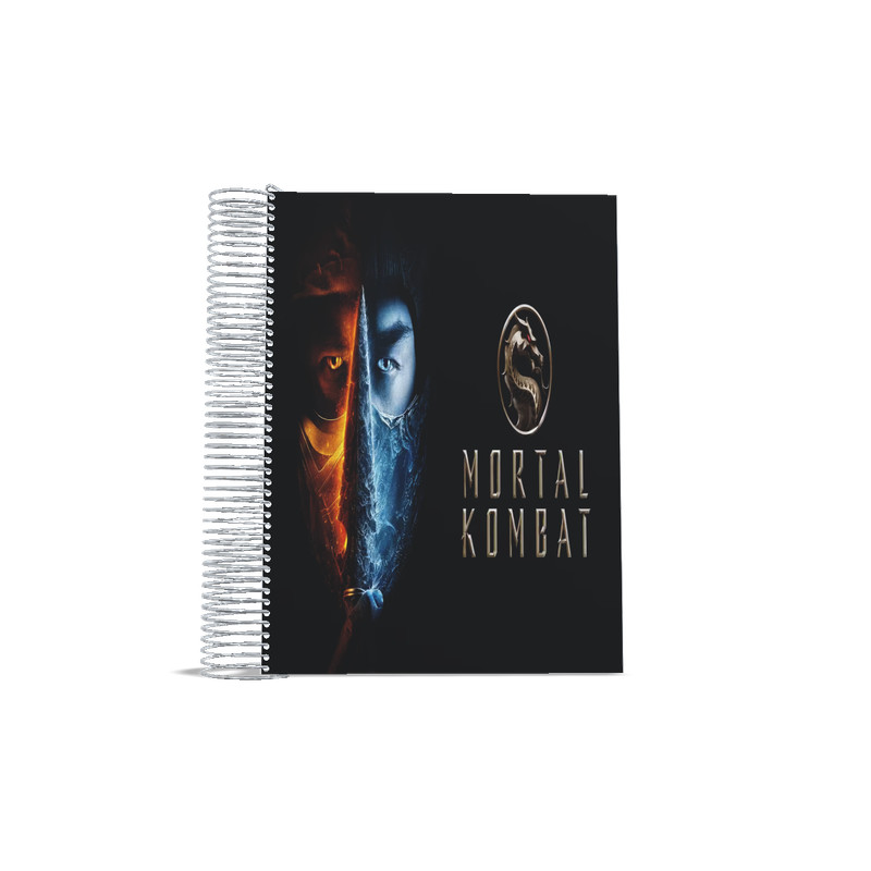 Caderno  Mortal Kombat Luta universitário Capa Dura 10 matérias AB