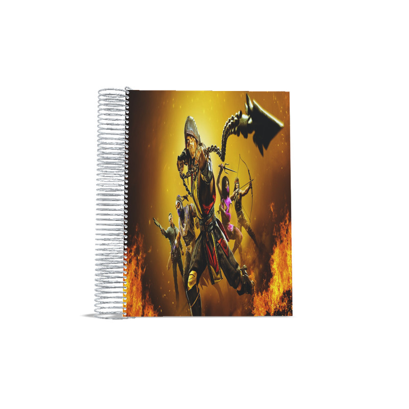 Caderno  Mortal Kombat Luta 10 matérias 200 Fls universitário AB