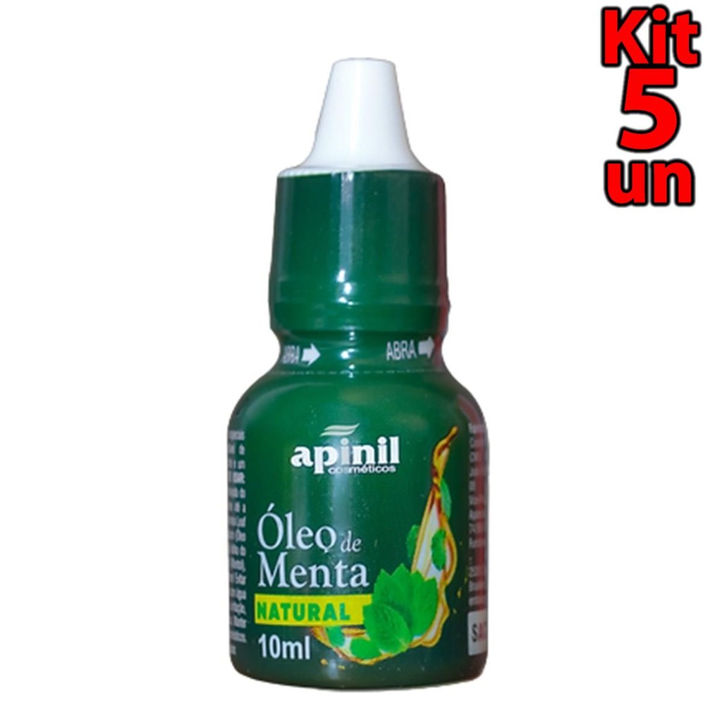 Óleo Corporal de Menta Natural 10ml Apinil Aromaterapia Relaxante Refrescante