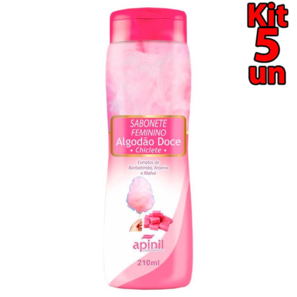 Sabonete Íntimo Feminino Apinil 200ml Algodão Doce Chiclete Higiene Íntima Suave