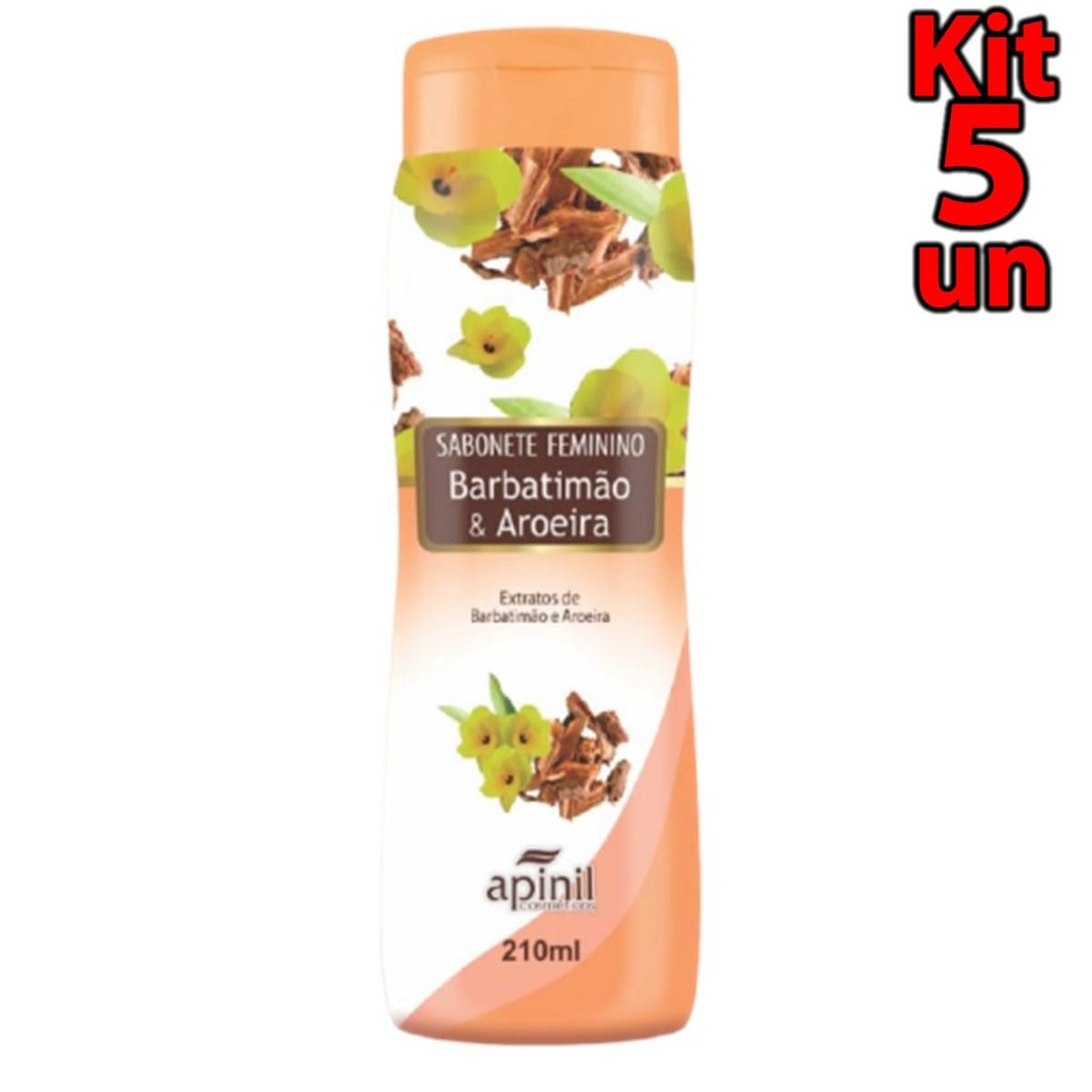 Sabonete Íntimo Feminino Barbatimão e Aroeira 200ml Apinil Limpeza Suave e Natural