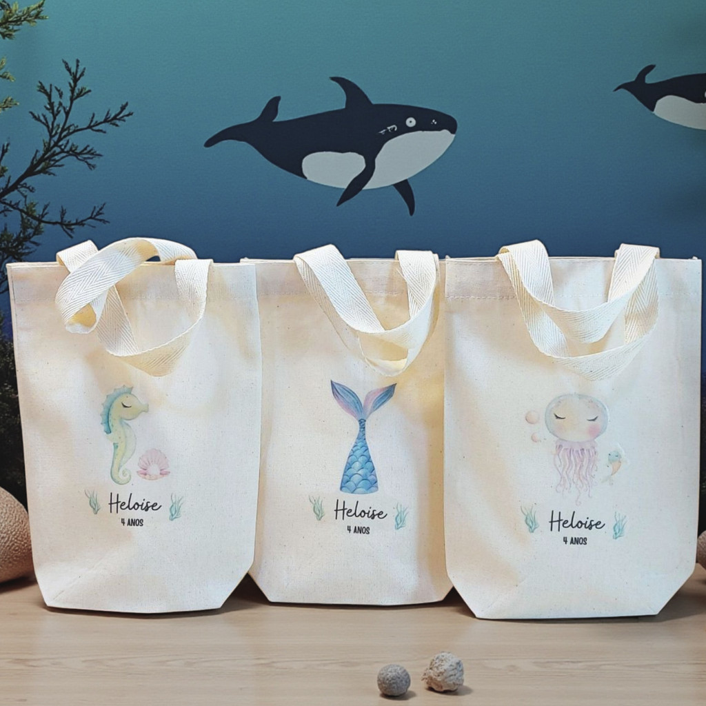 10+ Sacolinha Supresa Fundo do Mar Sereia Mix - Lembrancinha Personalizada de Aniversário Infantil