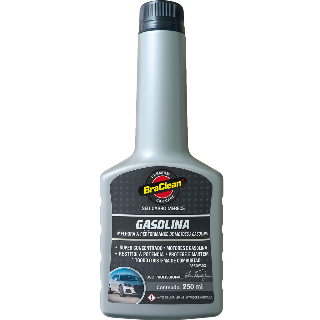 Melhor Tratamento de Tanque Gasolina 250ml Limpa Bicos Partida Frio Motor Estável BraClean em Oferta na Shopee