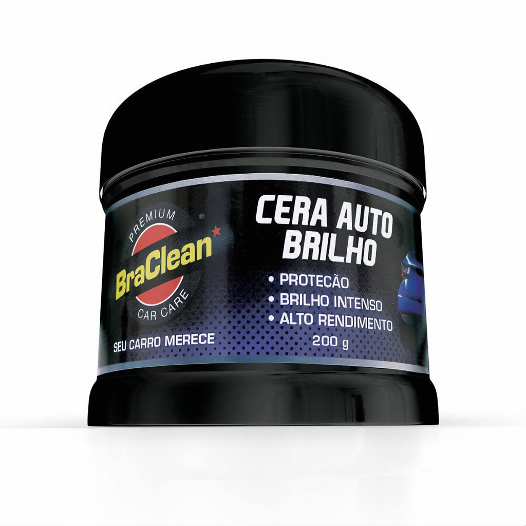 Melhor Cera Auto Brilho 200 g Protege Pintura Repelência de Água Aplicação Fácil e Rápida BraClean em Oferta na Shopee
