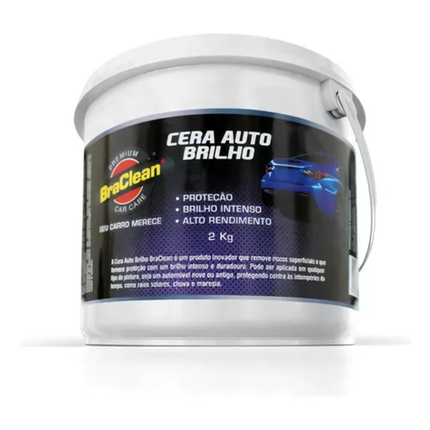 Melhor Cera Auto Brilho 2 kg Renovação de Brilho Filme Protetor Contra Sujeira e Água BraClean em Oferta na Shopee