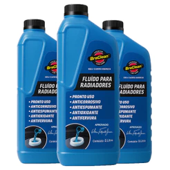 Melhor Kit 3 Fluido Radiador Pronto Uso 1 litro Azul para sistema de arrefecimento veicular BraClean