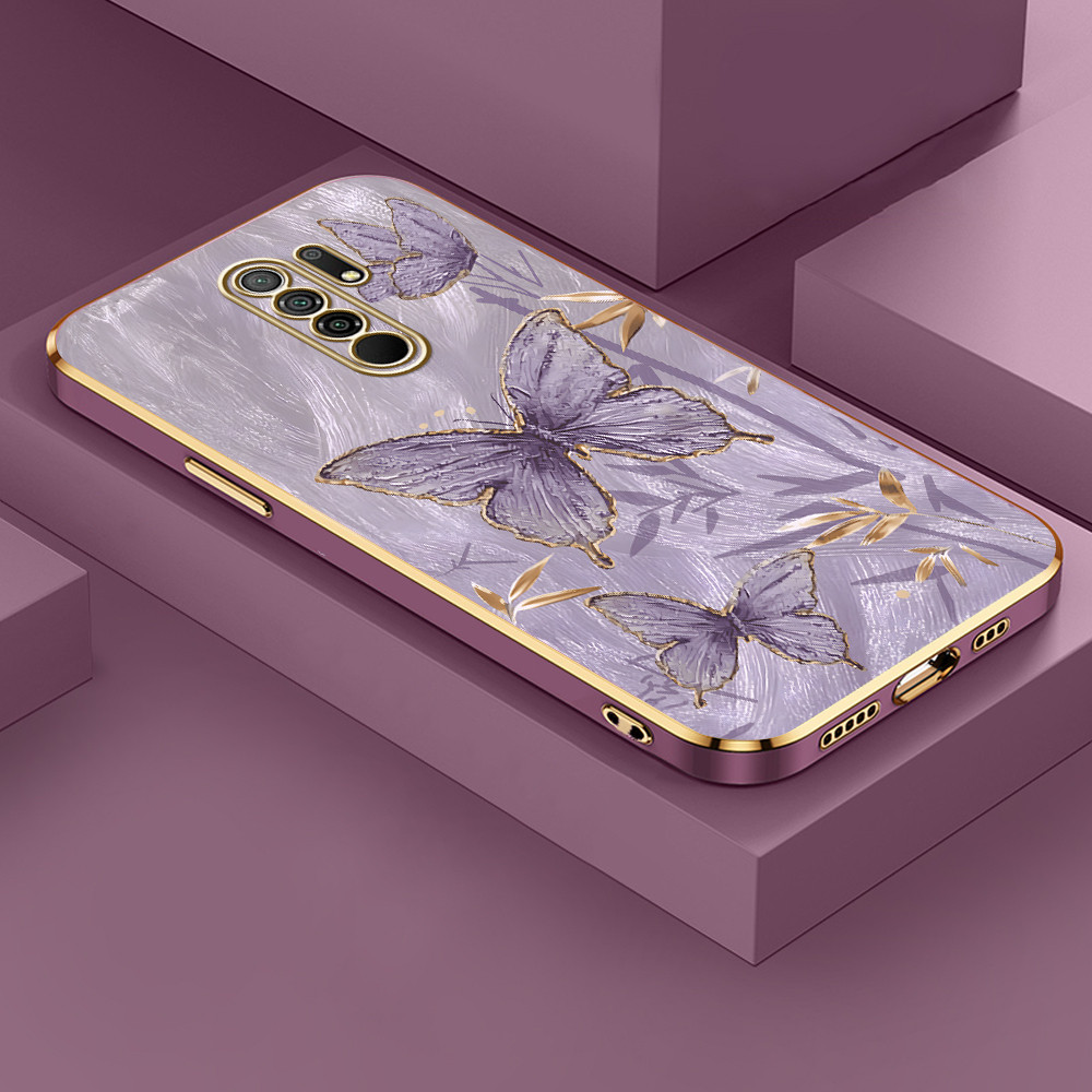 Capinha Capa Para Xiaomi Redmi 9 Feminina Borboleta Kawaii Silicone De Celular Case DD1657 em Oferta na Shopee