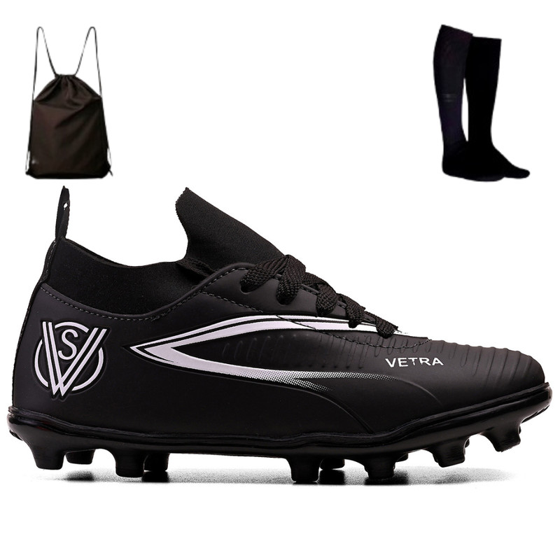 Kit Infantil para Futebol de Campo: Chuteira de Trava Macia + Meião e Mochila