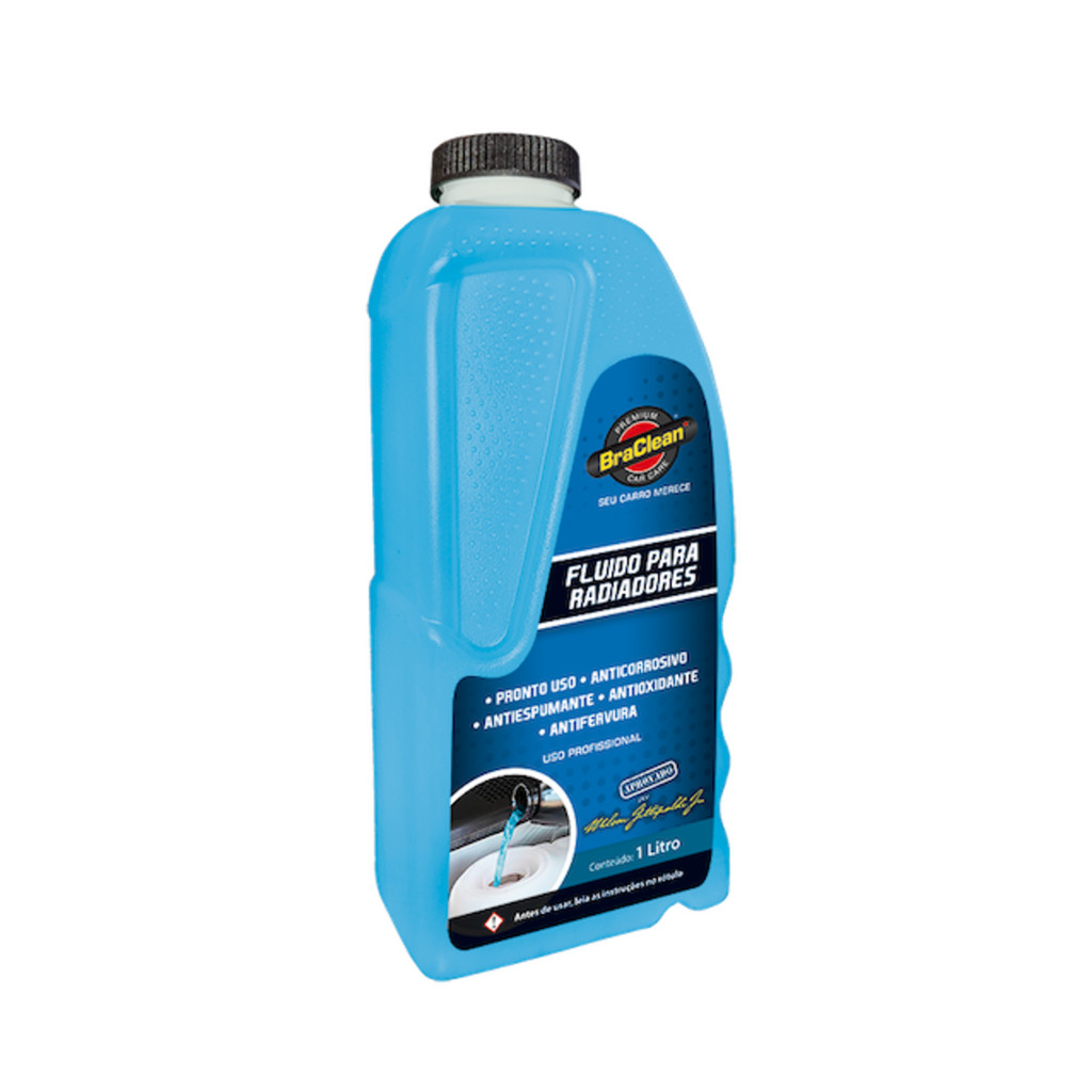 Melhor Fluido Radiador Pronto Uso 1L Azul Sem MEG Controle Térmico e Proteção BraClean