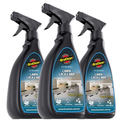 Kit 3 Limpa Laca e MDF 500ml remoção de marcas leves sem riscar superfícies BraClean