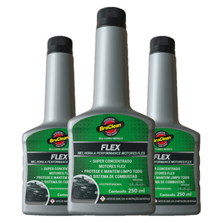 Melhor Kit 3 Aditivo Flex 250ml manutenção preventiva do sistema de alimentação BraClean em Oferta na Shopee