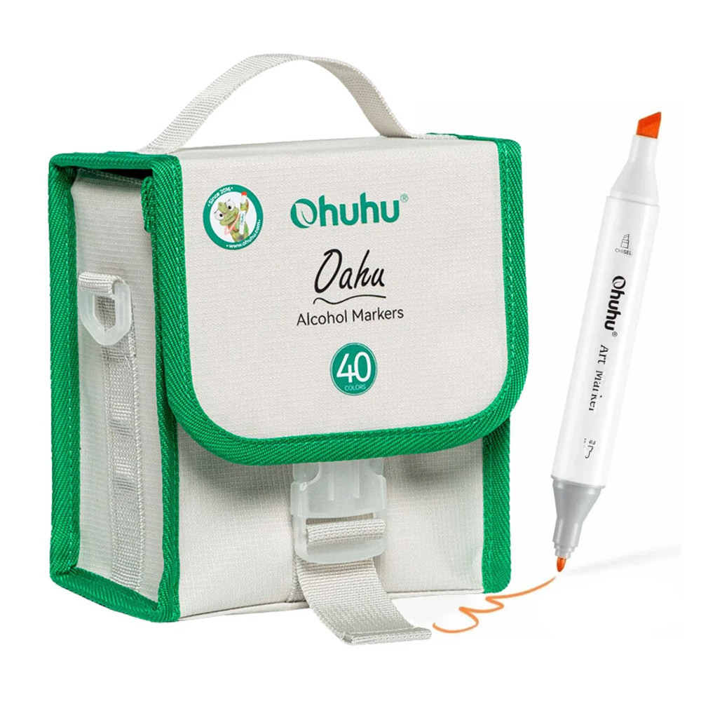 Ohuhu Oahu 40 Cores Marcadores Álcool Ponta Dupla Arte em Oferta na Shopee