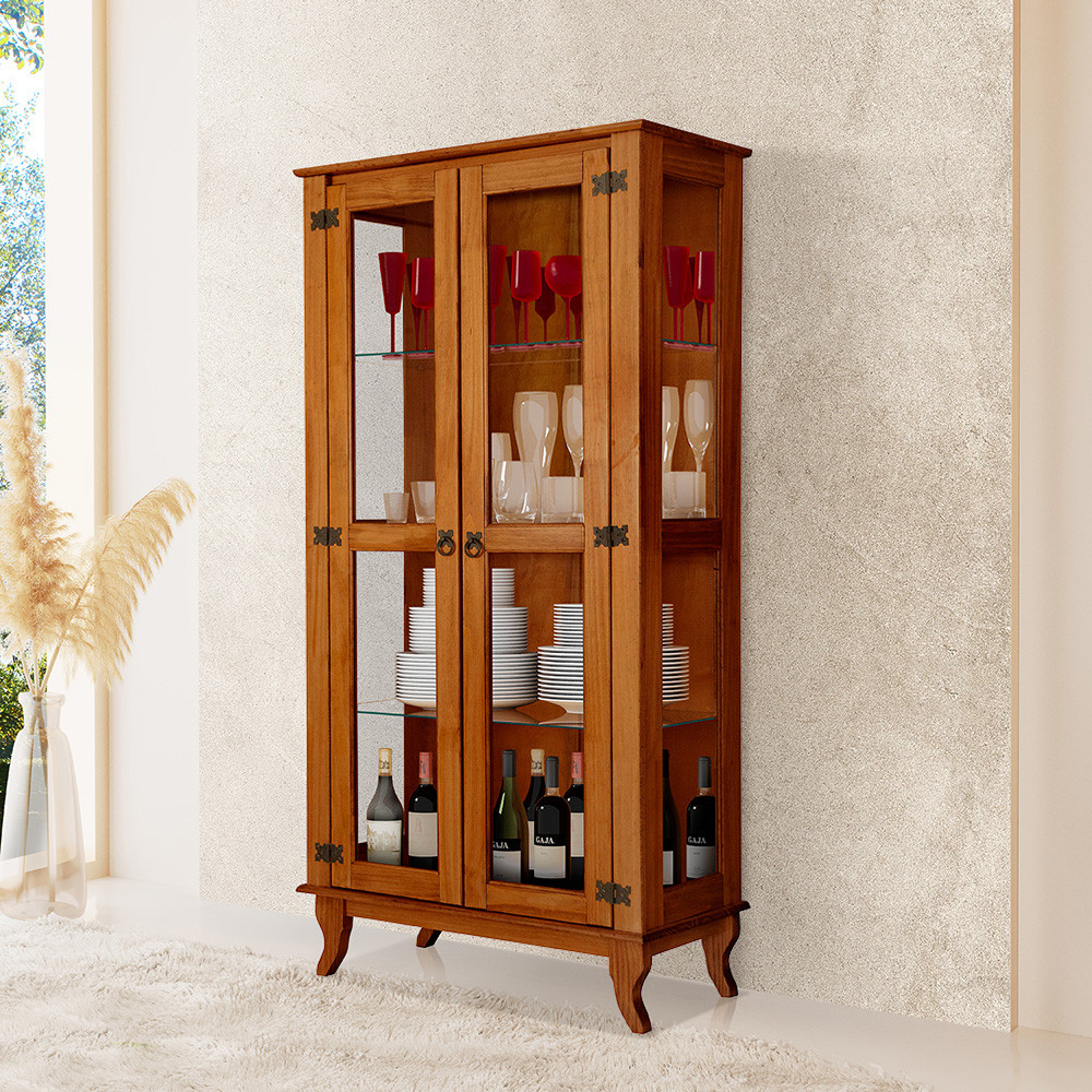 Cristaleira Madeira e Vidro: Onde Comprar | BuscaProdutos