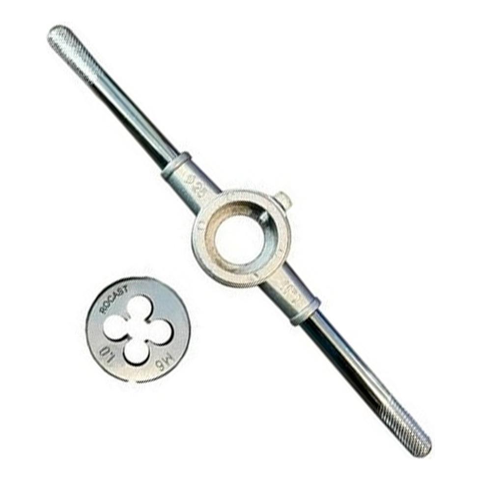 Porta Cossinete 1pol + Cossinete M10x1,5 - 1pol Aço Liga