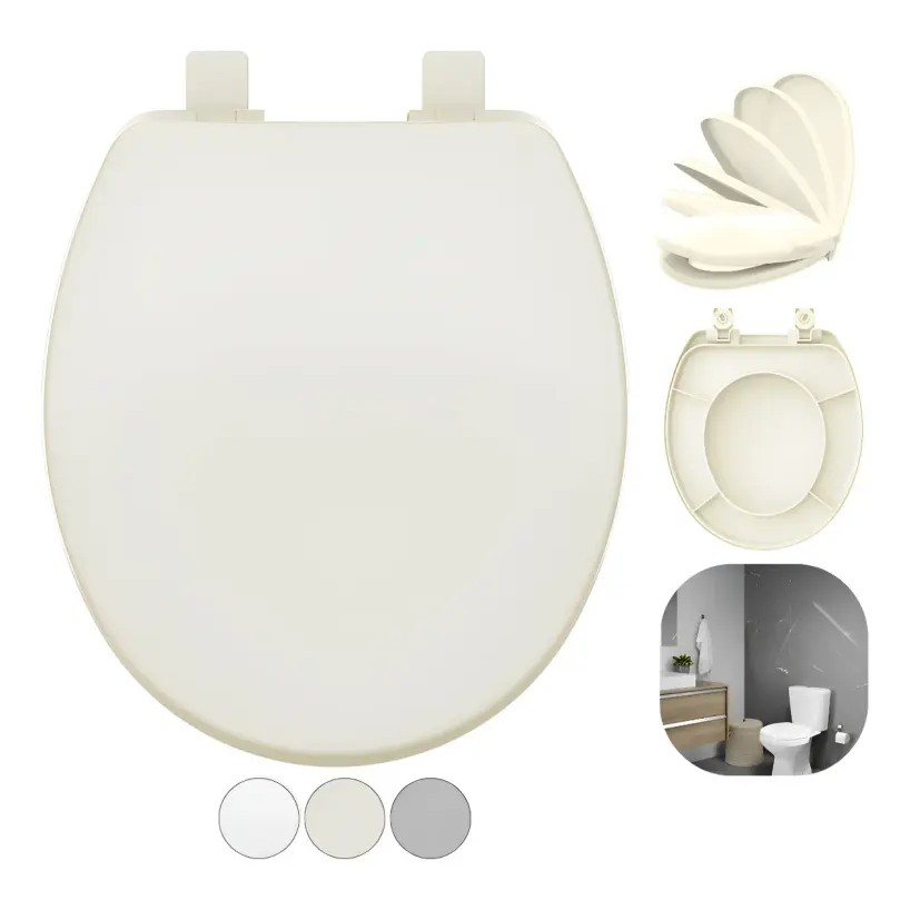 Tampa de Vaso Assento Izy para Bacia Deca Soft Close Amortecedor Bege Creme