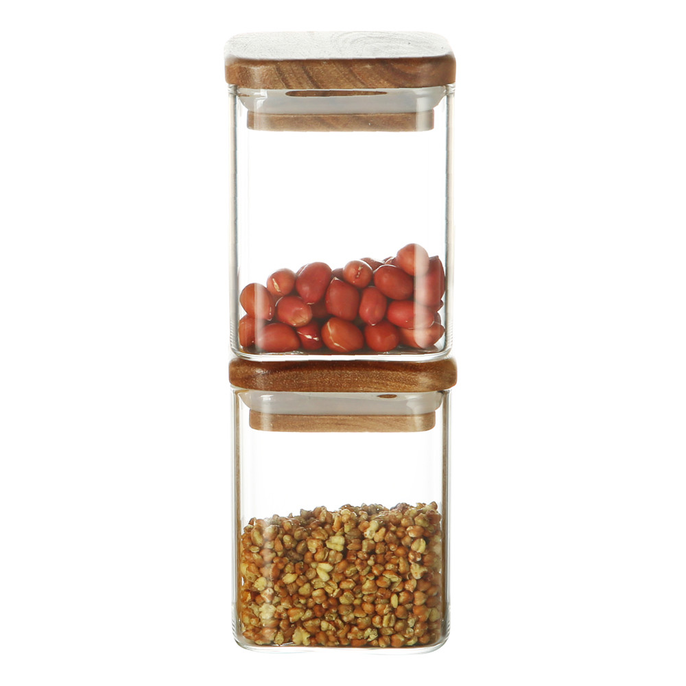 Pote Vidro Hermético Life Porta Tempero Tampa Bambu 200ml