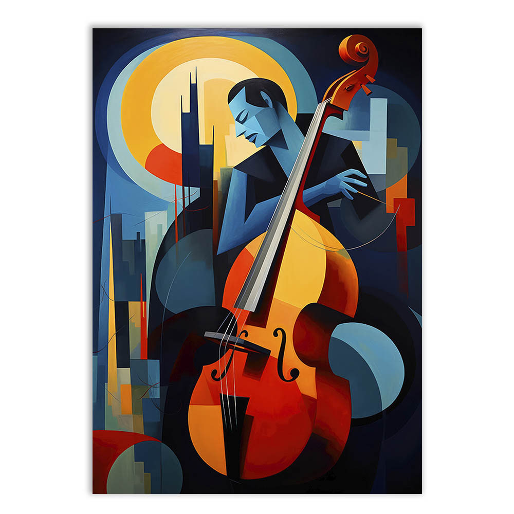 Placa Decorativa Placa Decorativa Violoncelo Ilustração Pop Art Decoração Poster Quarto Sala