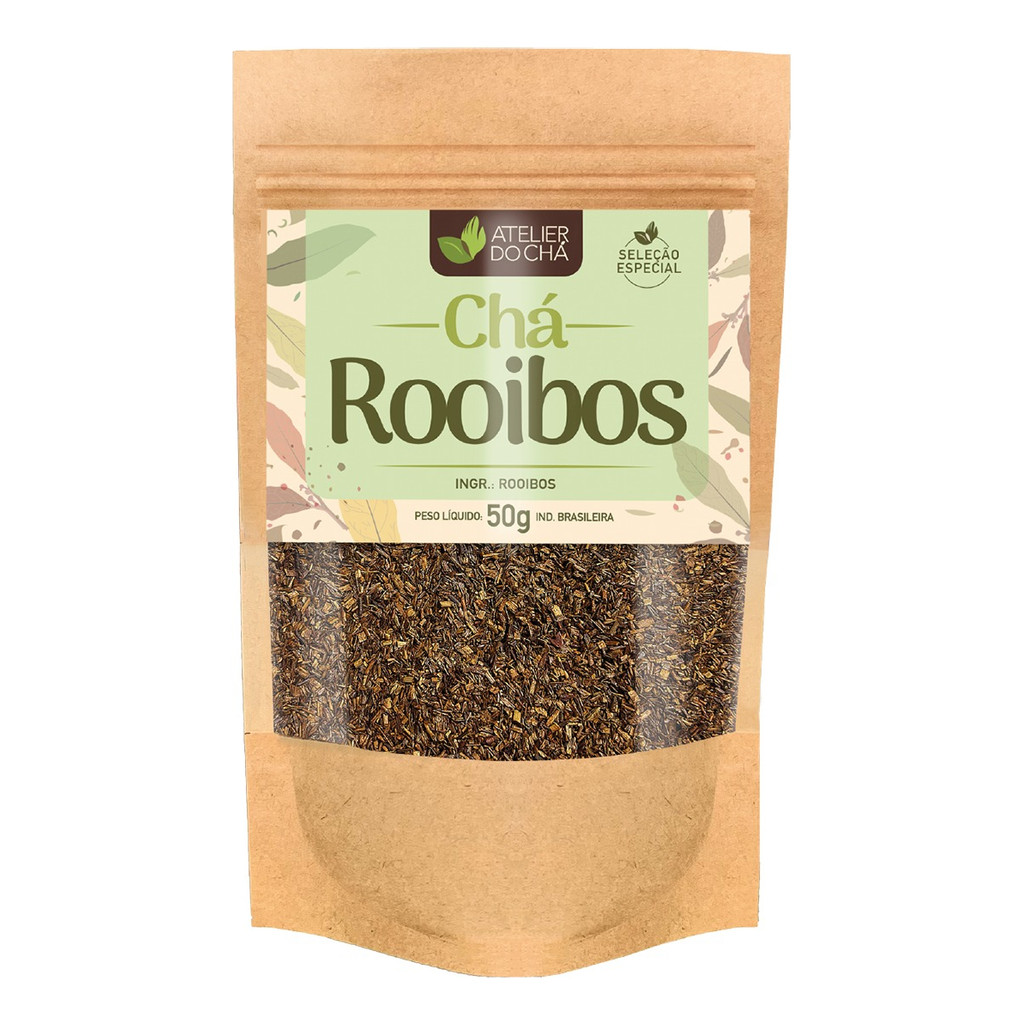 Chá Rooibos Puro 50g | Natural Sem Cafeína | Sabor Doce e Suave | Infusão Sul-Africana