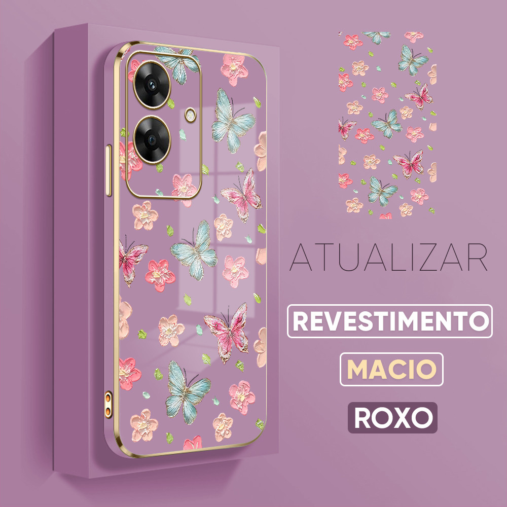 Case De Telefone Para Realme Note 60 60X Narzo N61 Borboleta Design Floral Silicone Capa Mac DD1698 em Oferta na Shopee