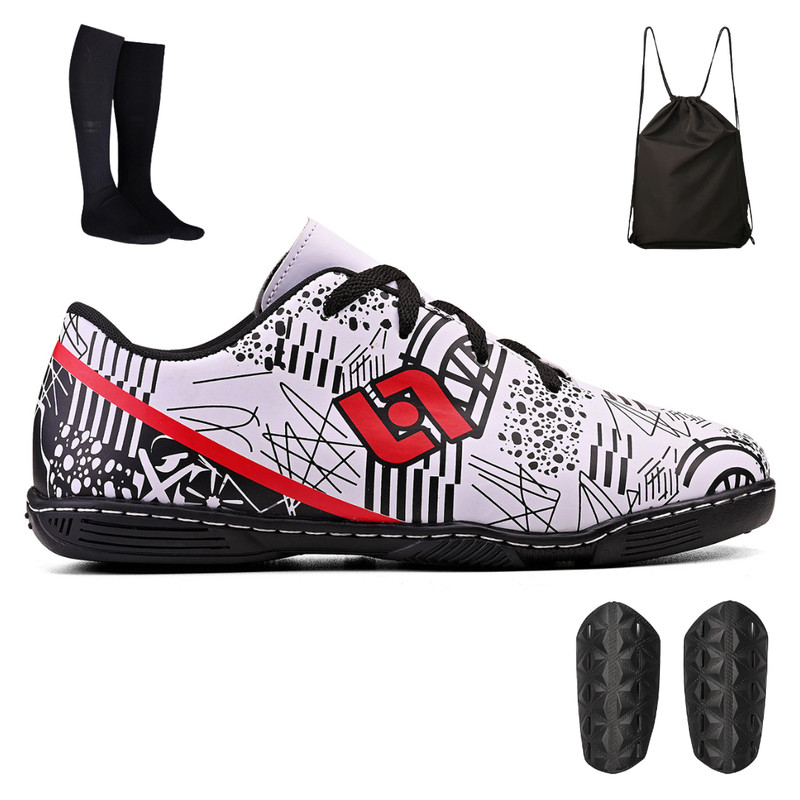 Kit de Futebol de Salão com Chuteira Masculina Indoor + Mochila + Meião + Caneleira Adulto