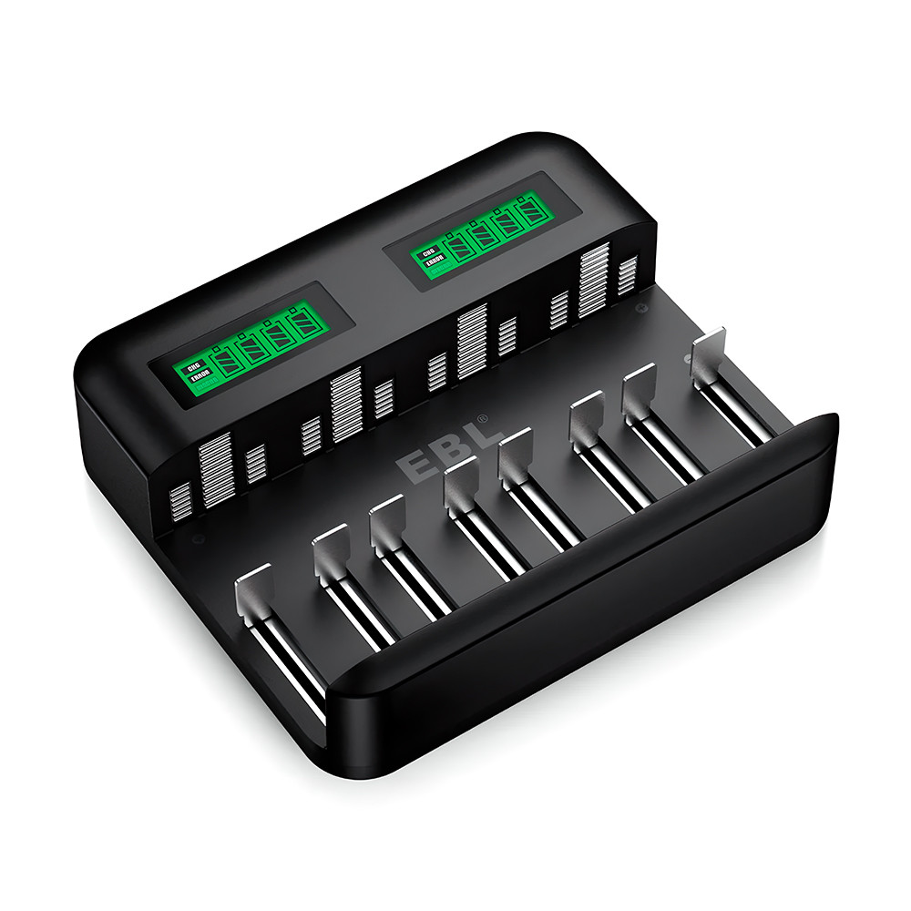 Carregador USB EBL 8 Slots Multifunção Pilhas D C AA AAA em Oferta na Shopee