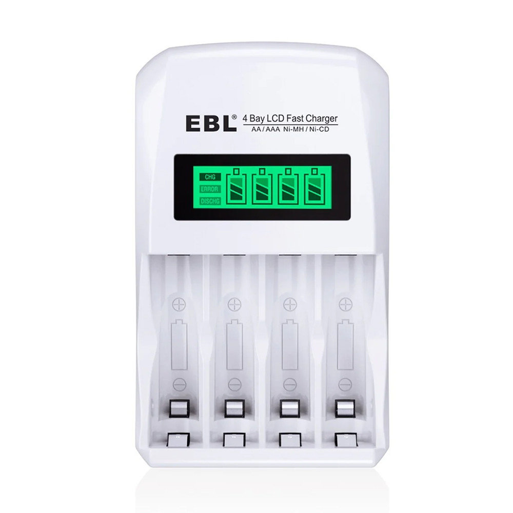 Carregador De Pilhas EBL 4 Slots AA AAA Com Tela Lcd em Oferta na Shopee