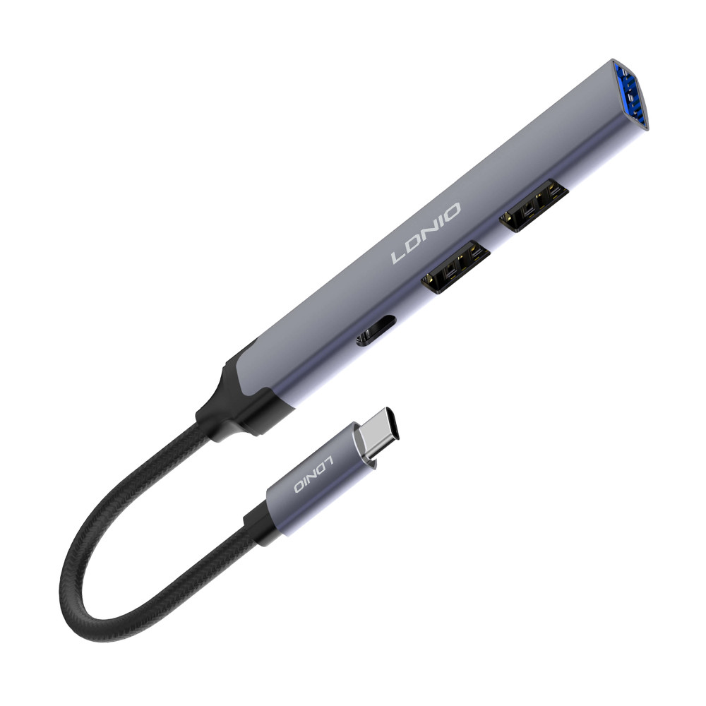 LDNIO USB-C Hub Adaptador Multiportas 4 Em 1 Tipo C em Oferta na Shopee