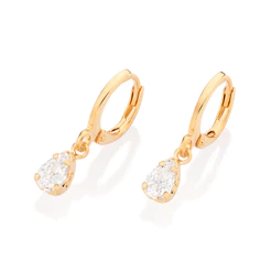 Brinco Argola Com Zircônias Gota Rommanel 527237