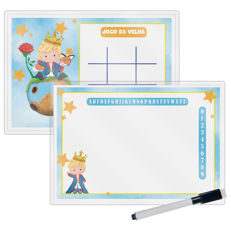 10 Lousa Mágica Catalogada + Caneta E Apagador Lembrancinha Festa Infantil Pequeno Príncipe Loiro 1