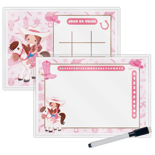 Kit 10 Lousa Mágica Catalogada + Caneta E Apagador Lembrancinha Festa Infantil Boiadeira Modelo 1 em Oferta na Shopee