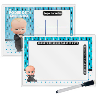 Kit 10 Lousa Mágica Catalogada + Caneta E Apagador Lembrancinha Festa Infantil O Poderoso Chefinho em Oferta na Shopee