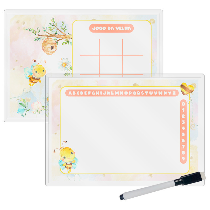 10 Lousa Mágica Catalogada + Caneta E Apagador Lembrancinha Festa Infantil Abelhinha E Mel Aquarela
